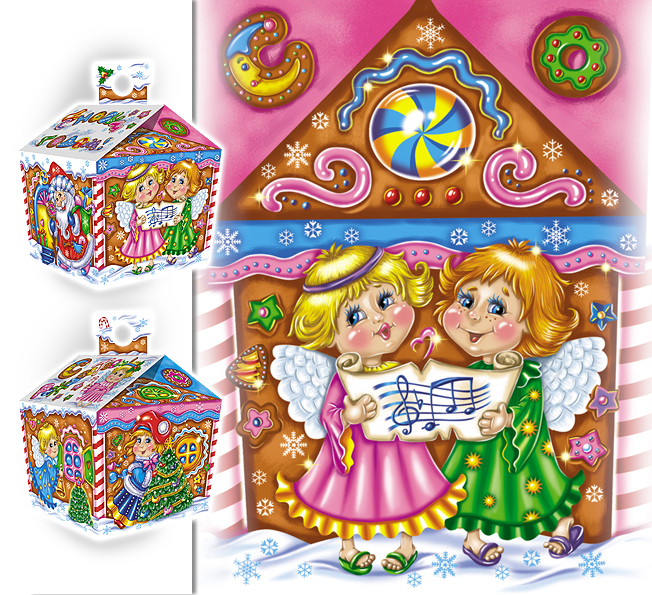 новогодняя упаковка Рождественский домик (3)