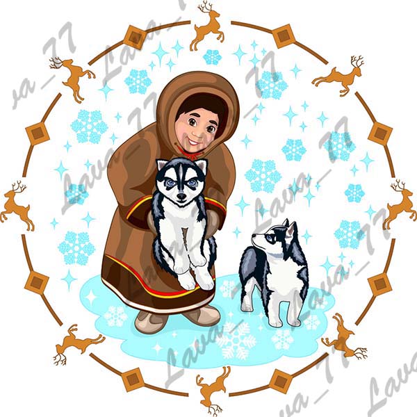 Из серии макетов к тарелкам "Народы Севера"