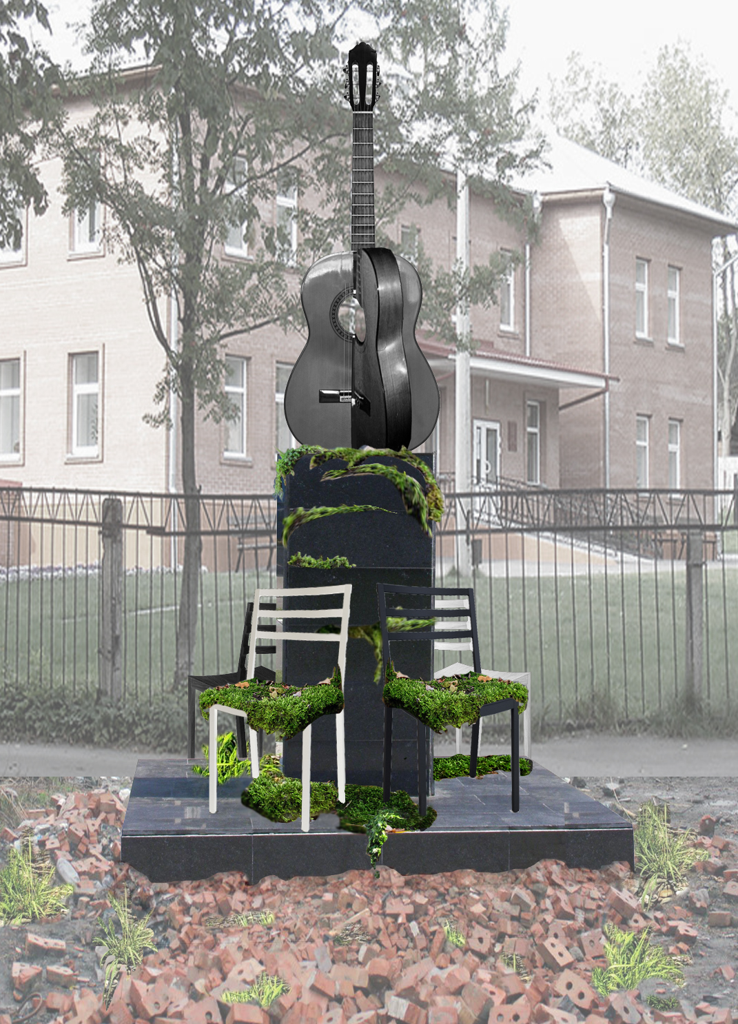 Садовая инсталляция для школы искусств