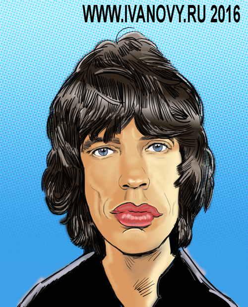 шарж на Мика Джагера роллинг стоунс