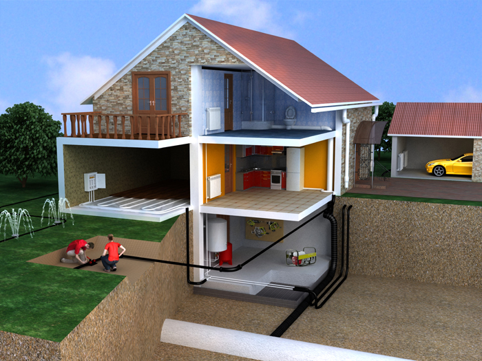 дом в разрезе