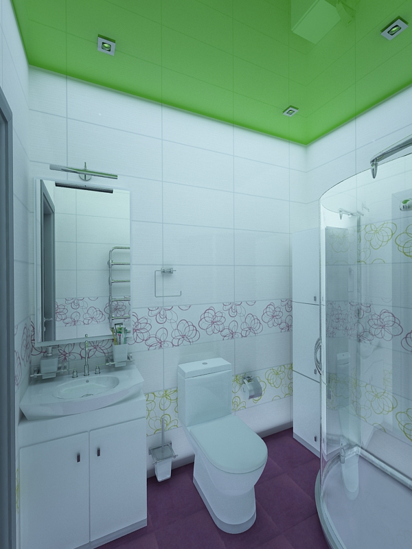 Яркий дизайн 4-х комнатной квартиры(гостевой санузел)