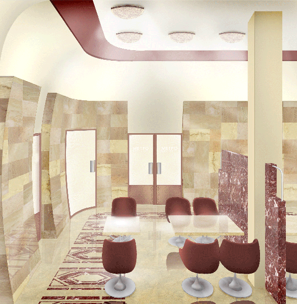 проект ресторана "Метро" (выполнено в Corel+Photoshop)