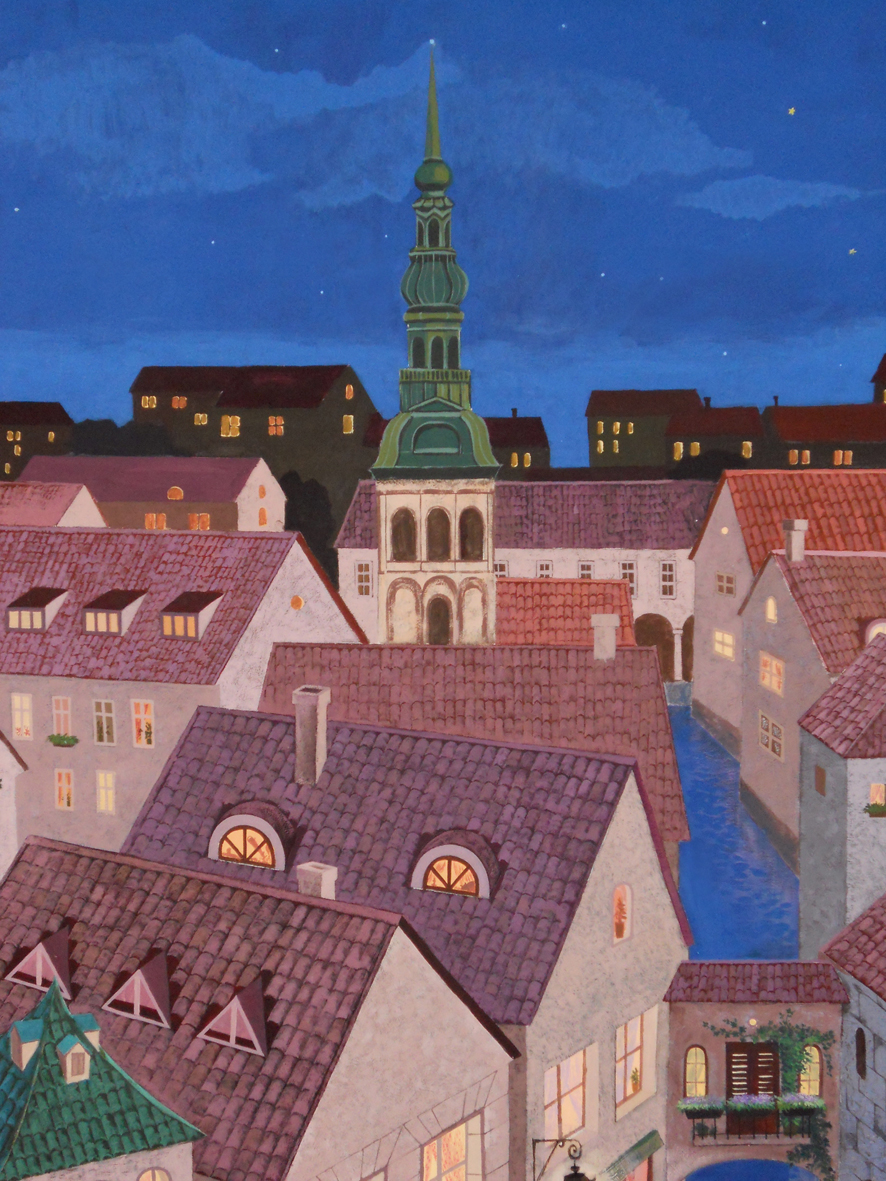 Роспись стен в детской "Сказочный город"